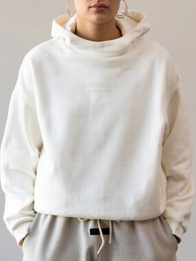 Essentials Fear of God Cloud Dancer White Hoodie